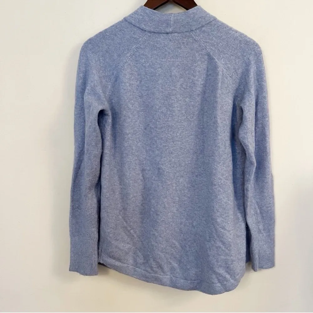 Loft Open Front Knit Cardigan Long Sleeves Periwinkle Blue Size Small - Image 4