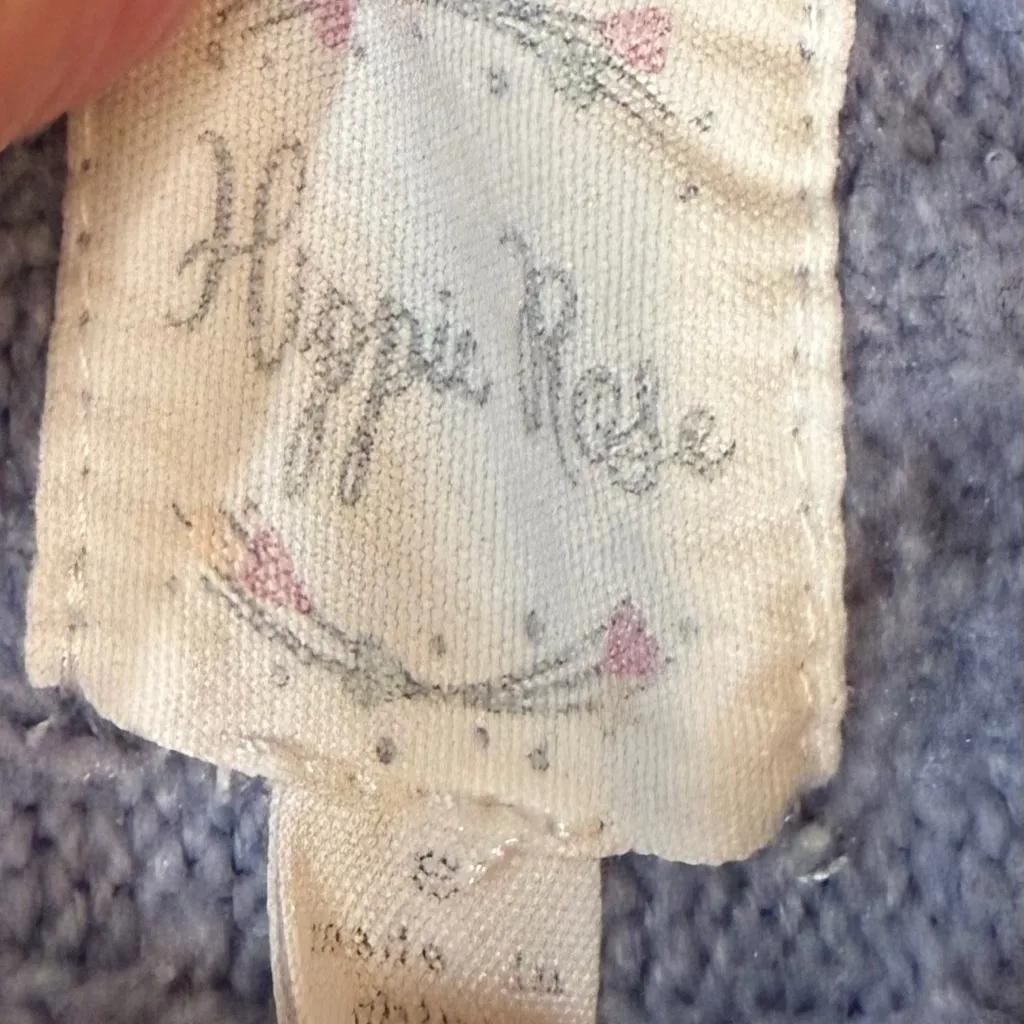 Hippie Rose Light Blue Ribbed Cropped Sweater - Image 6