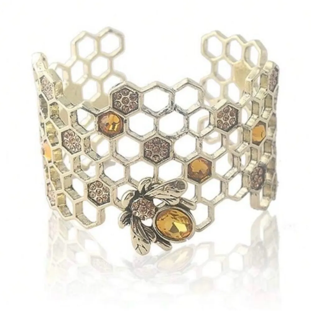 Gold Honeycomb and Bee Necklace - Image 6