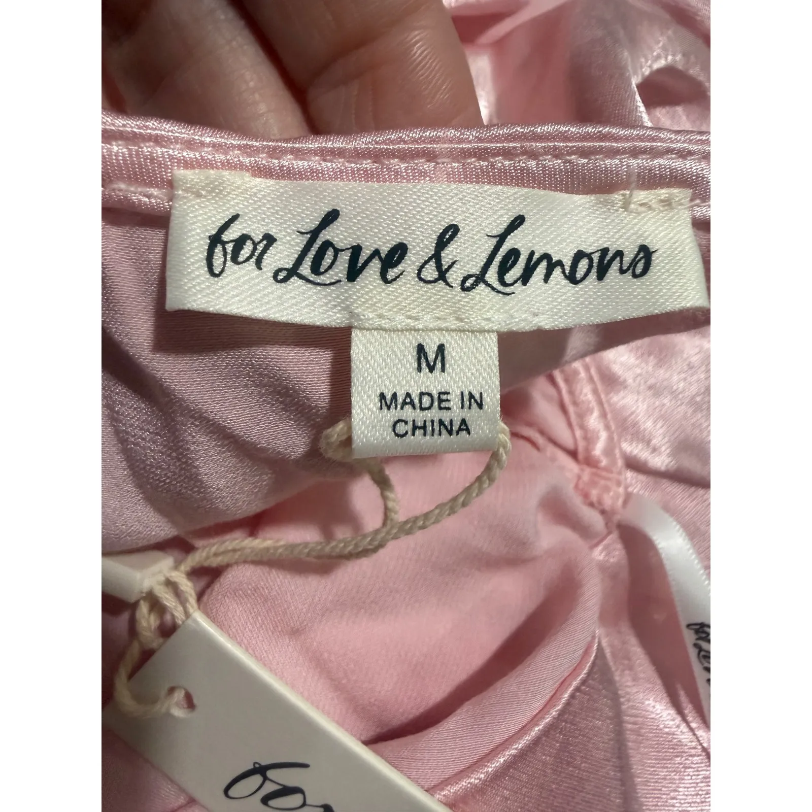 For Love & Lemons Sawyer Satin Maxi Dress Baby Pink Size M - Image 8