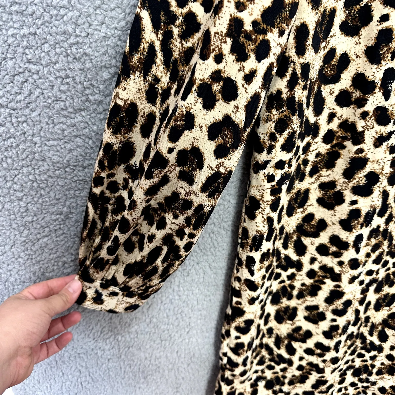 Reynah Couture Dress 8 Leopard Print Retro Glam Mob Wife Aesthetic Y2K Party Brown - Image 5