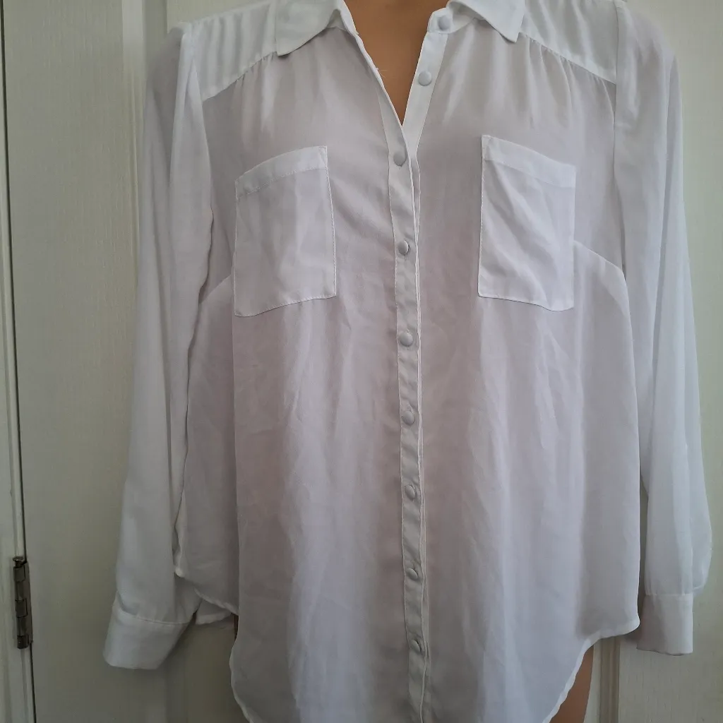 Torrid Sz 0 White Button-Up Blouse - Image 9