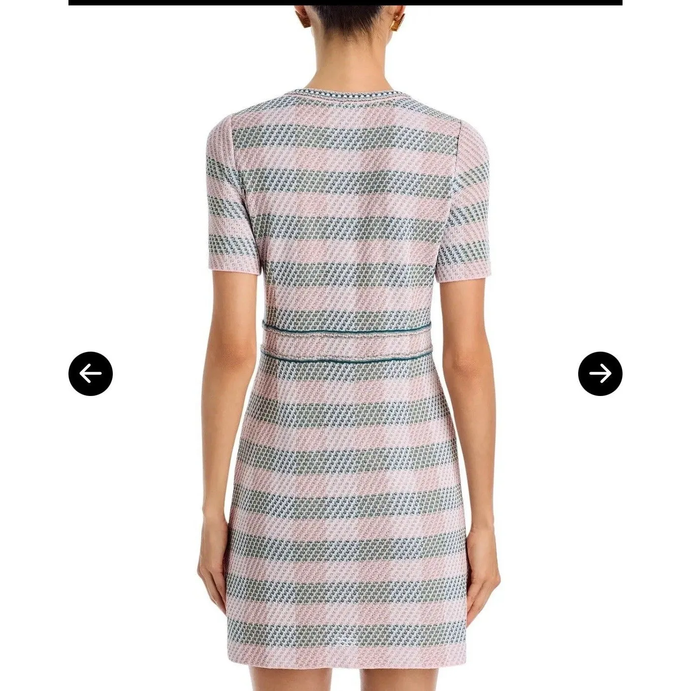 Misook Tweed Shift Dress Women’s Size S Rose Petal Multi Short Sleeve - Image 4