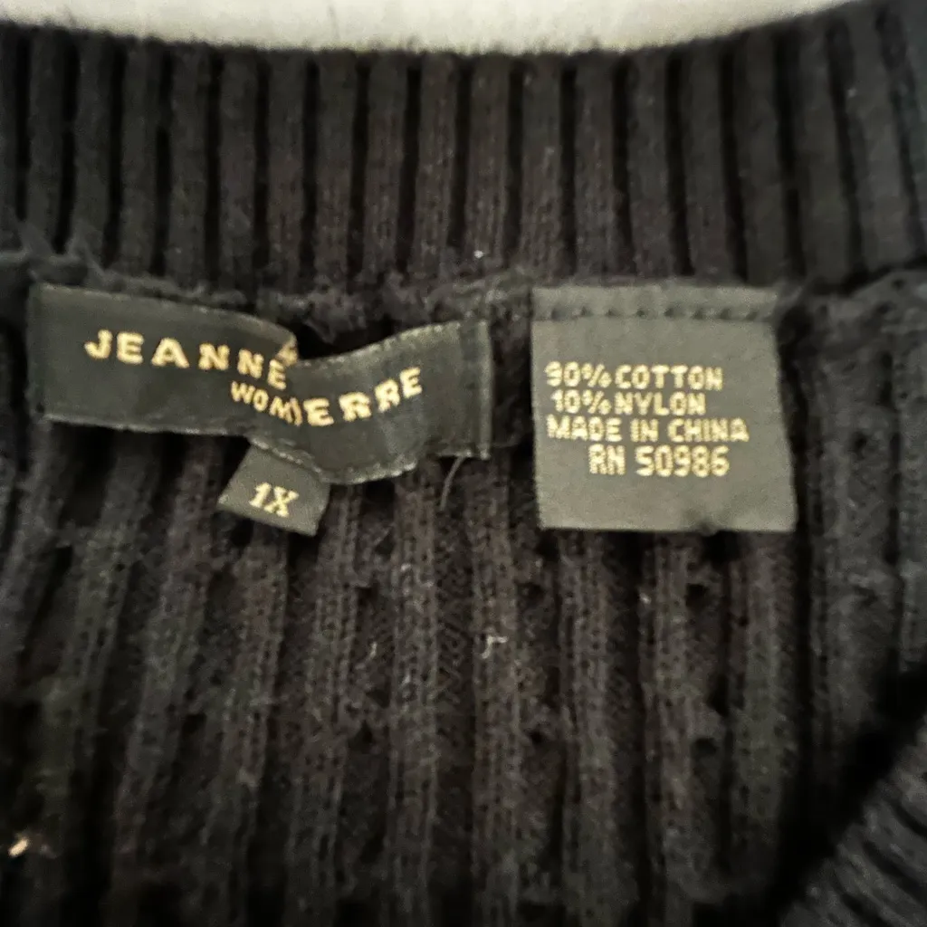 Jeanne pierre  black cable knit  V-Neck Sweater - Image 7