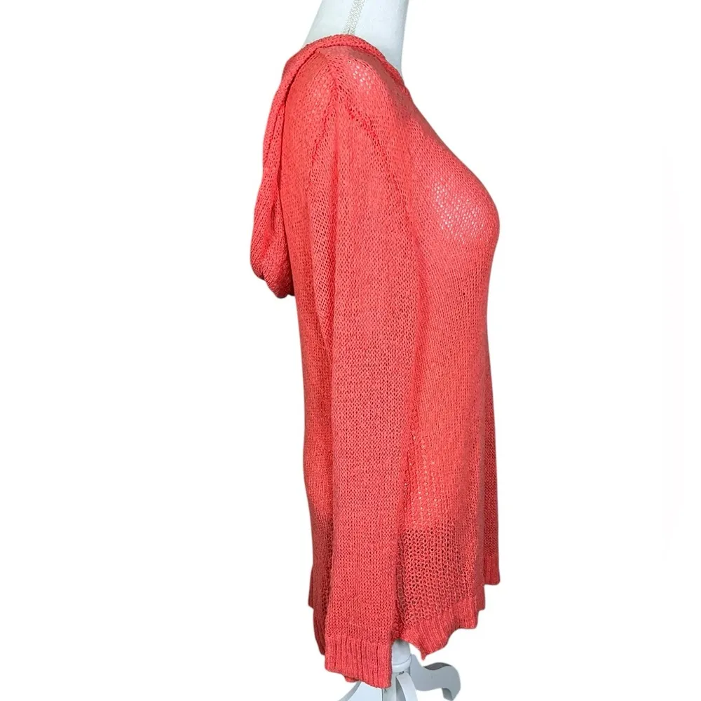 Sonoma Hoodie Sweater Loose Knit Long Peach Coral Peach Pink Womens XL - Image 5
