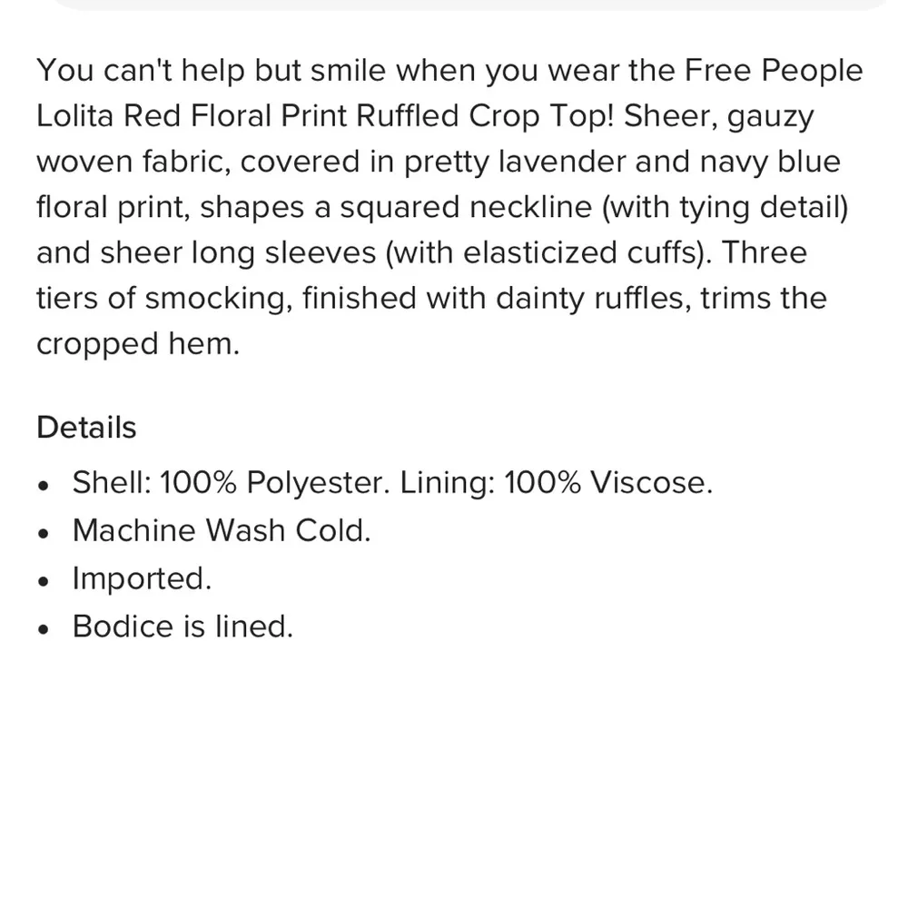 EUC Free People Lolita Red Floral Top Size Small - Image 12