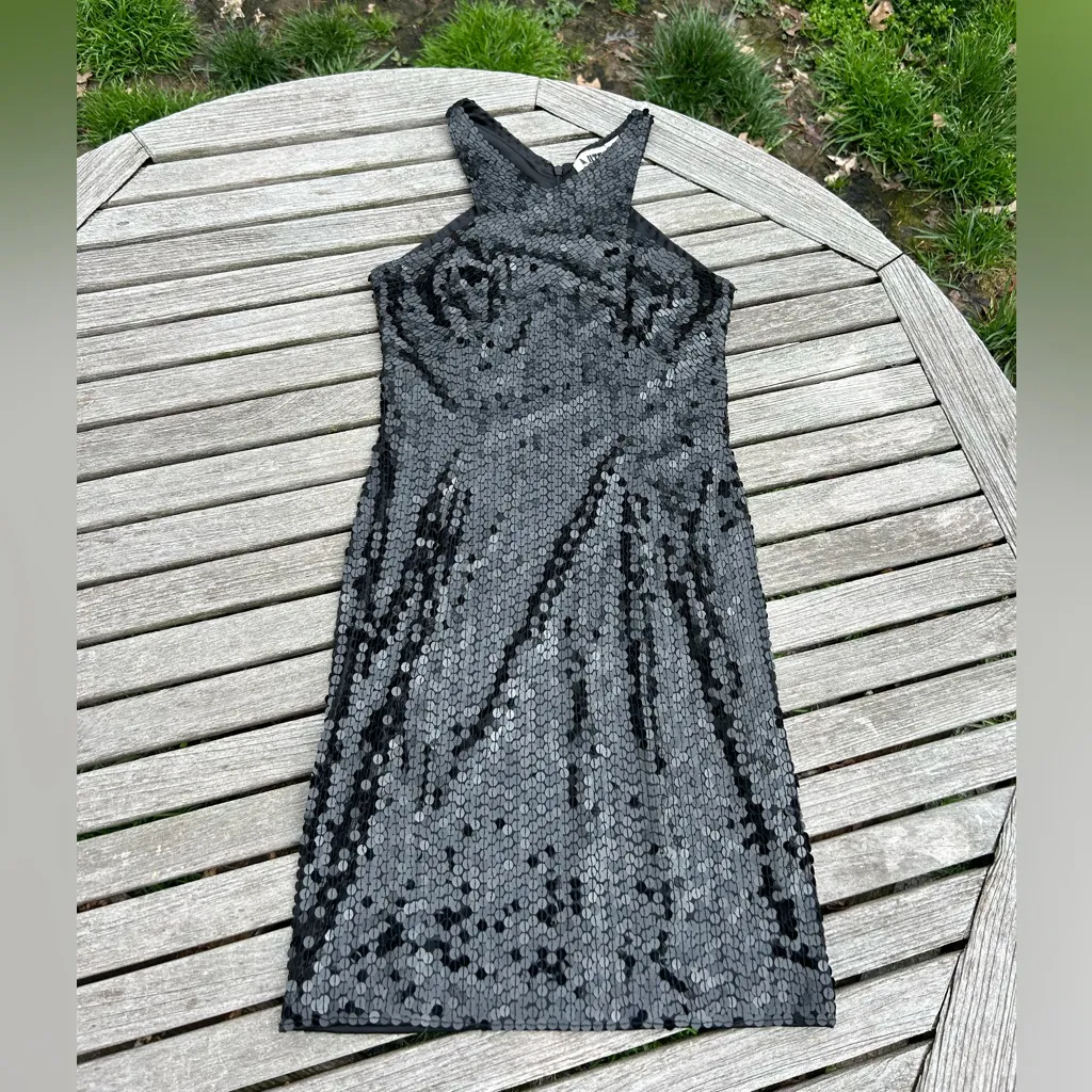 Vintage 90's Niteline Evening Dress Black Sequins Size‎ 8 Cocktail Dress Club - Image 3