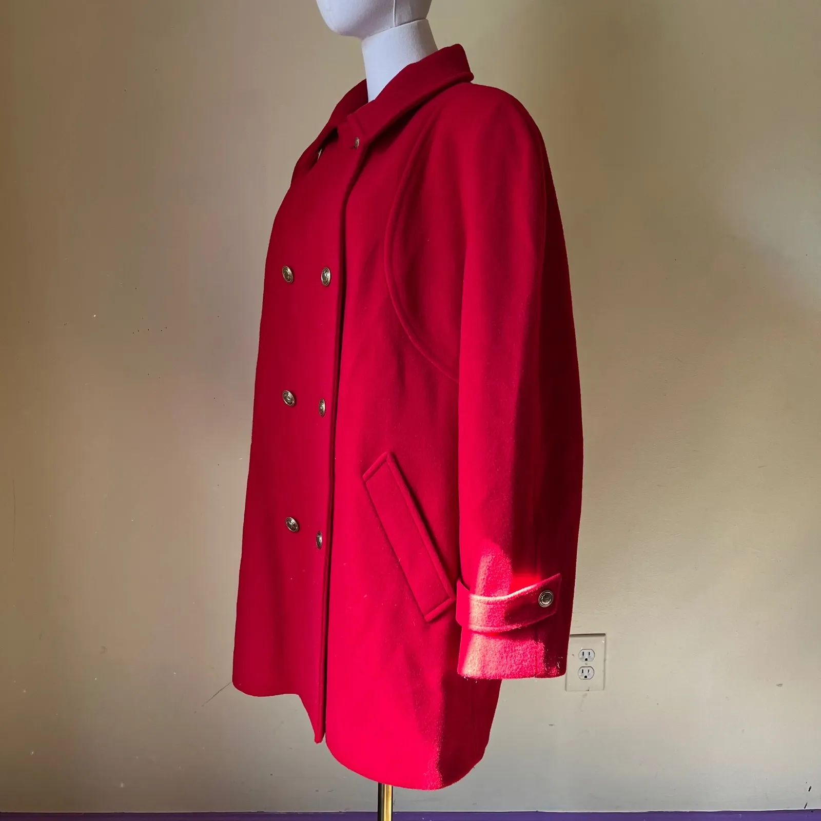 Vintage Mackintosh New England Red Wool Peacoat‎ Women's Size 16 Made in USA - Image 8