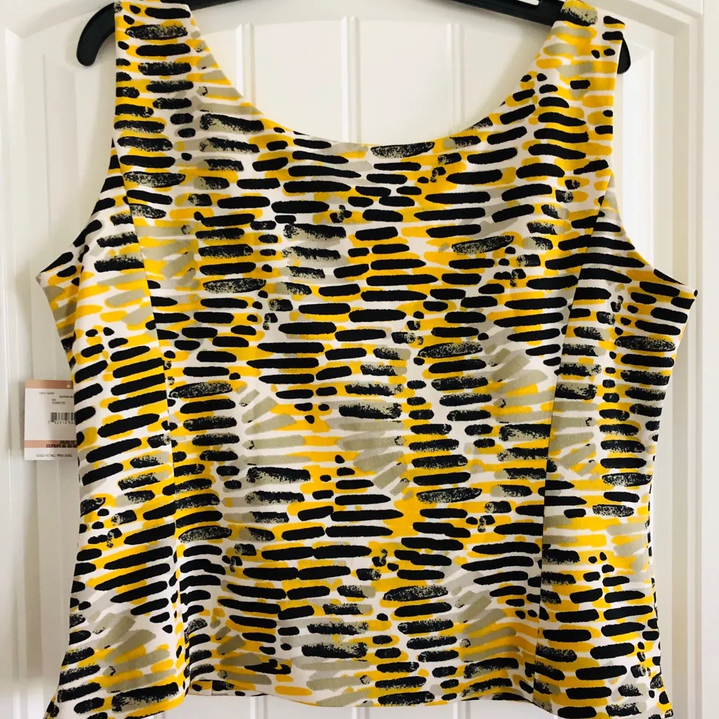 Kasper Helix Scuba Crepe Top, Size 12, NEW w/Tag Yellow - Image 11