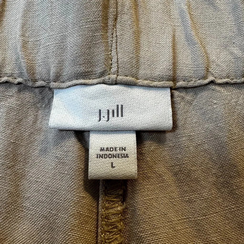J.Jill Linen Blend Wide Leg Pants Size Large | Lightweight Coastal Grandma Beach Tan - Image 7