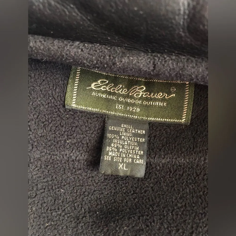 Vintage Eddie Bauer Leather Jacket Coat women size XL 100% Rindsleder Leather - Image 6