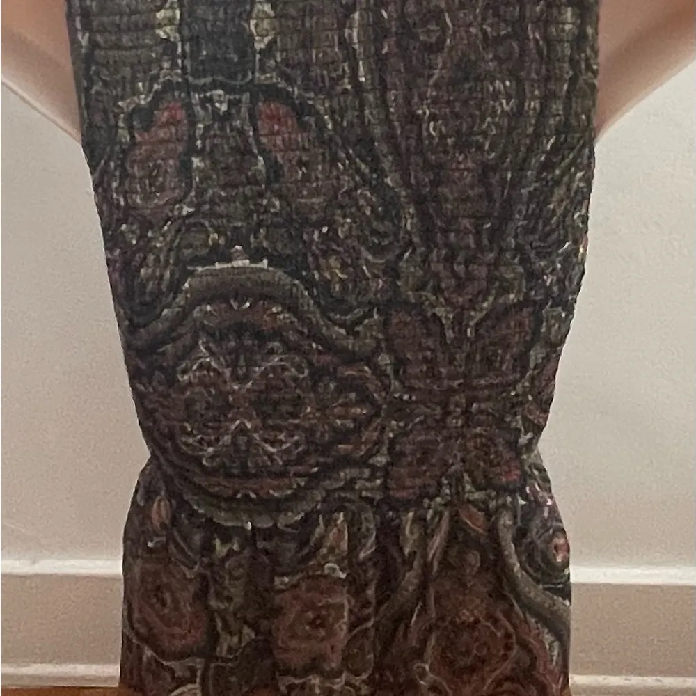 Free People brown floral smocked fit & flare lined blouse, size XS bohemian - Image 12