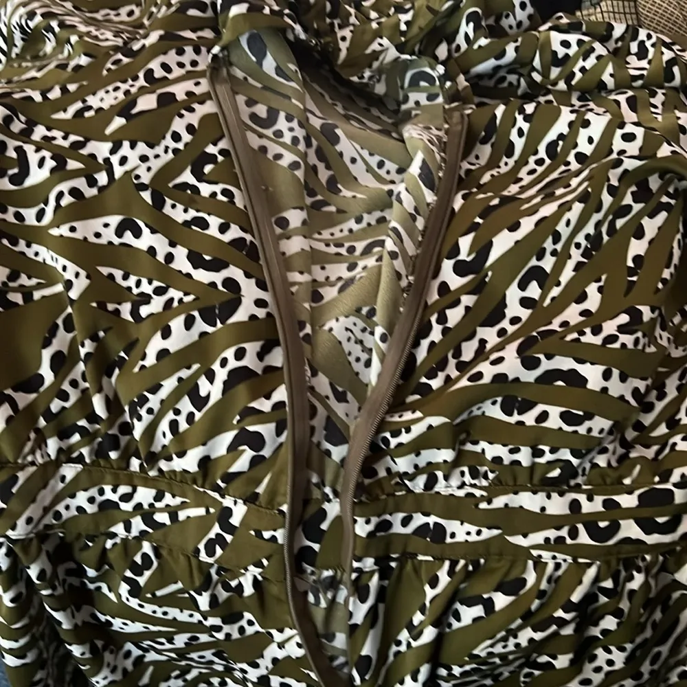 THML Animal Print Polka Dot Striped High Neck Ruffle Romper Size Medium - Image 6