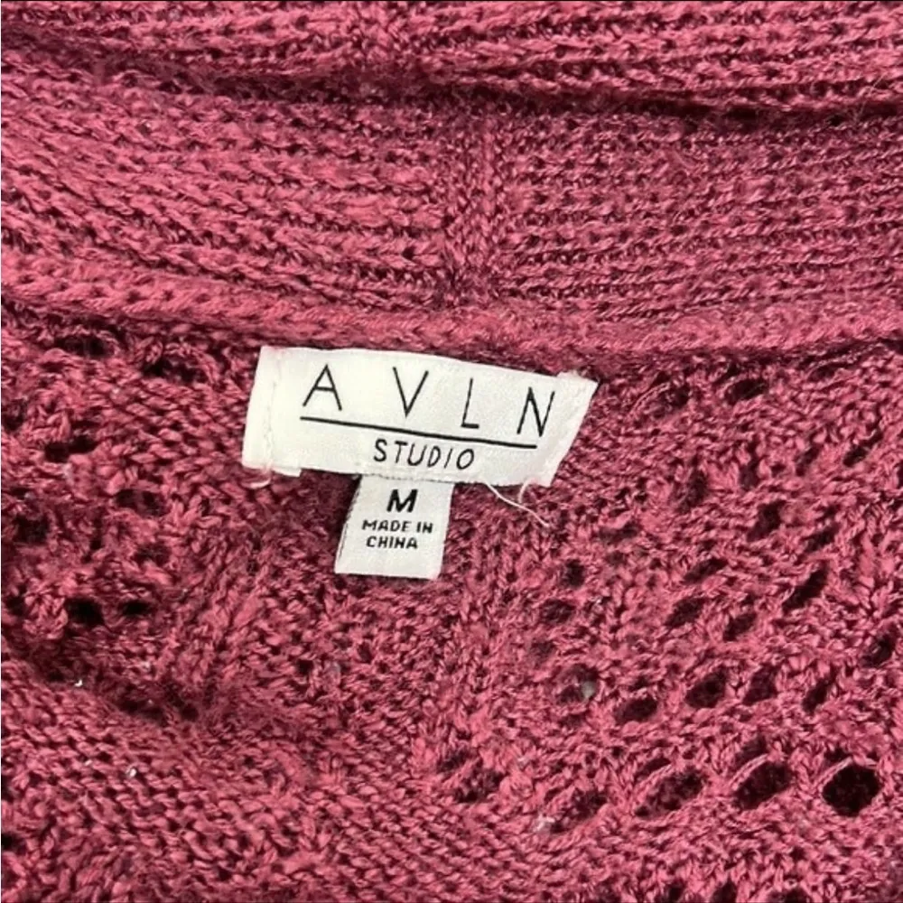 AVLN Studio Maroon Knit Cardigan Size M Red Size M - Image 5