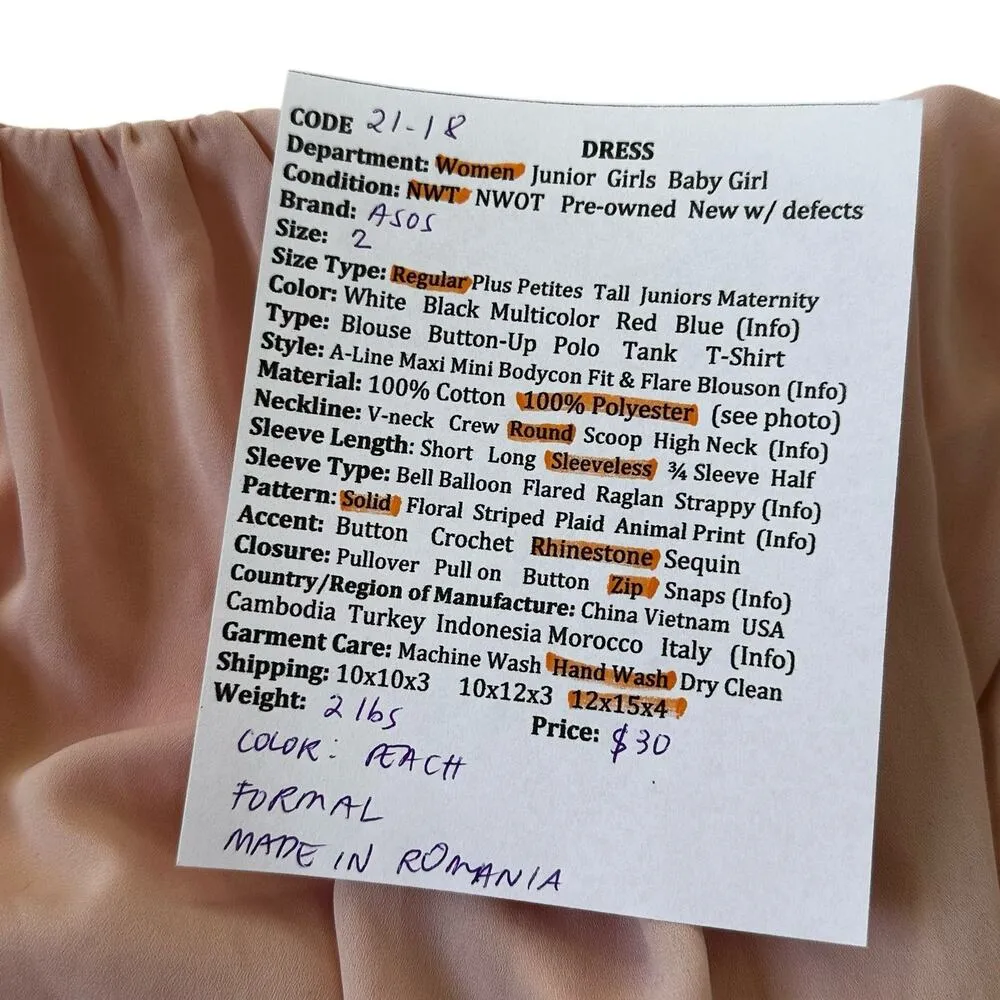 Asos Peach Rhinestone Formal Dress Women Size 2 NWT | 21-18 - Image 10