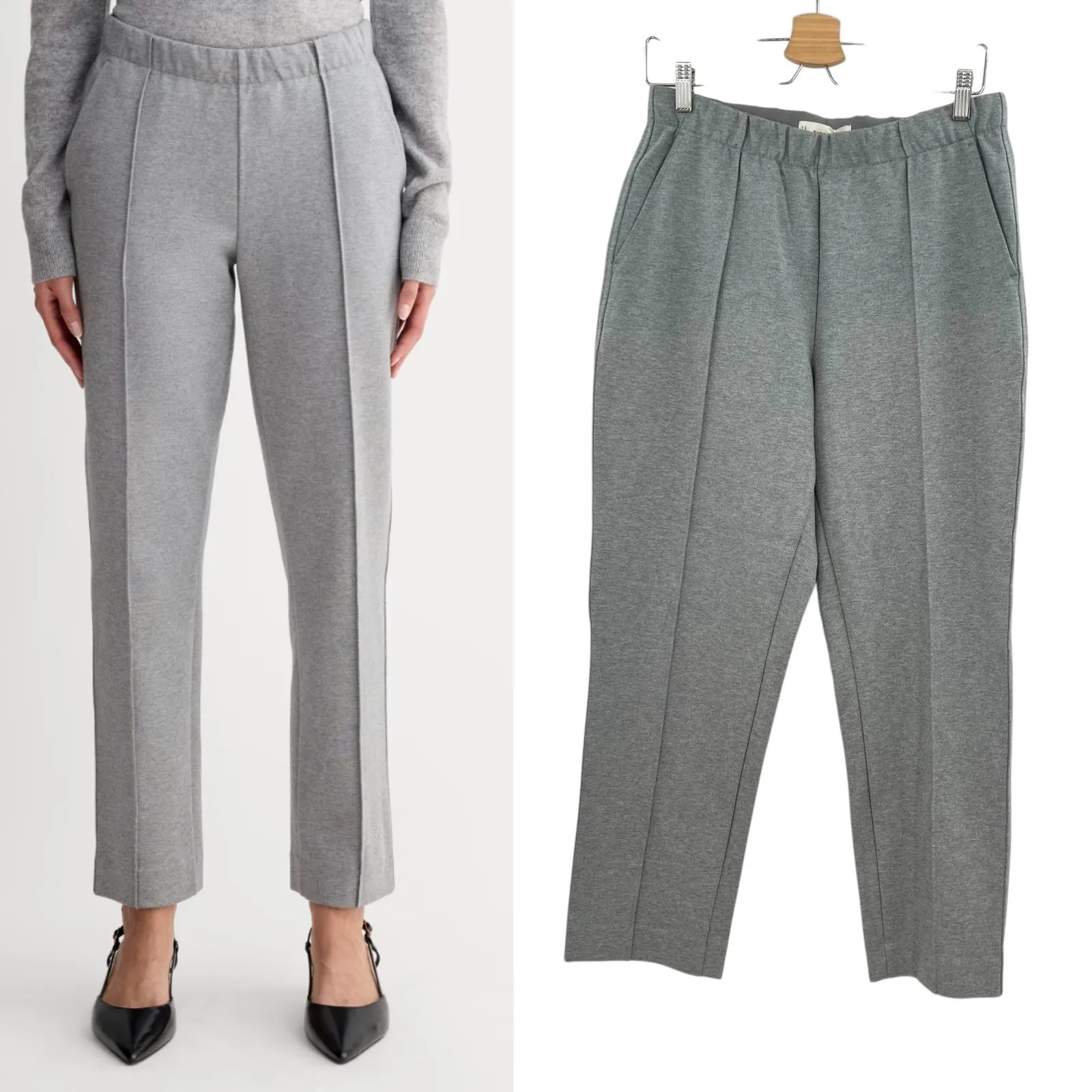 Everlane  The Dream Pant Cotton‎ Stretch Pull-On Mid Heather Gray Size Medium - Image 2