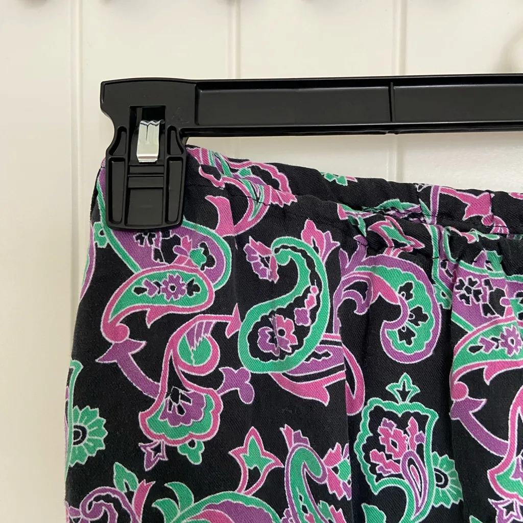 Women’s paisley multicolored lightweight thin pull‎ on comfy casual pants Purple - Image 2