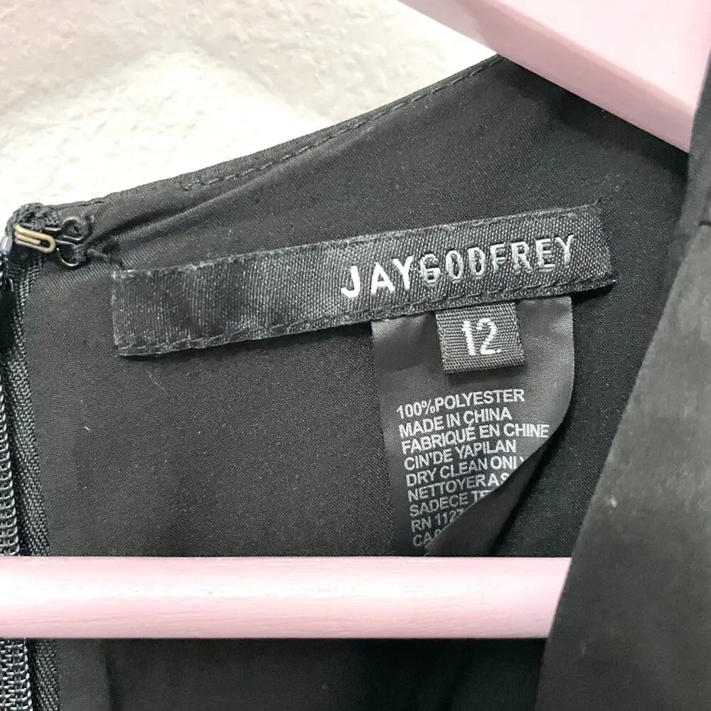 Jay Godfrey Black Long Sleeve Gathered Front Mini Dress Size 12 - Image 2