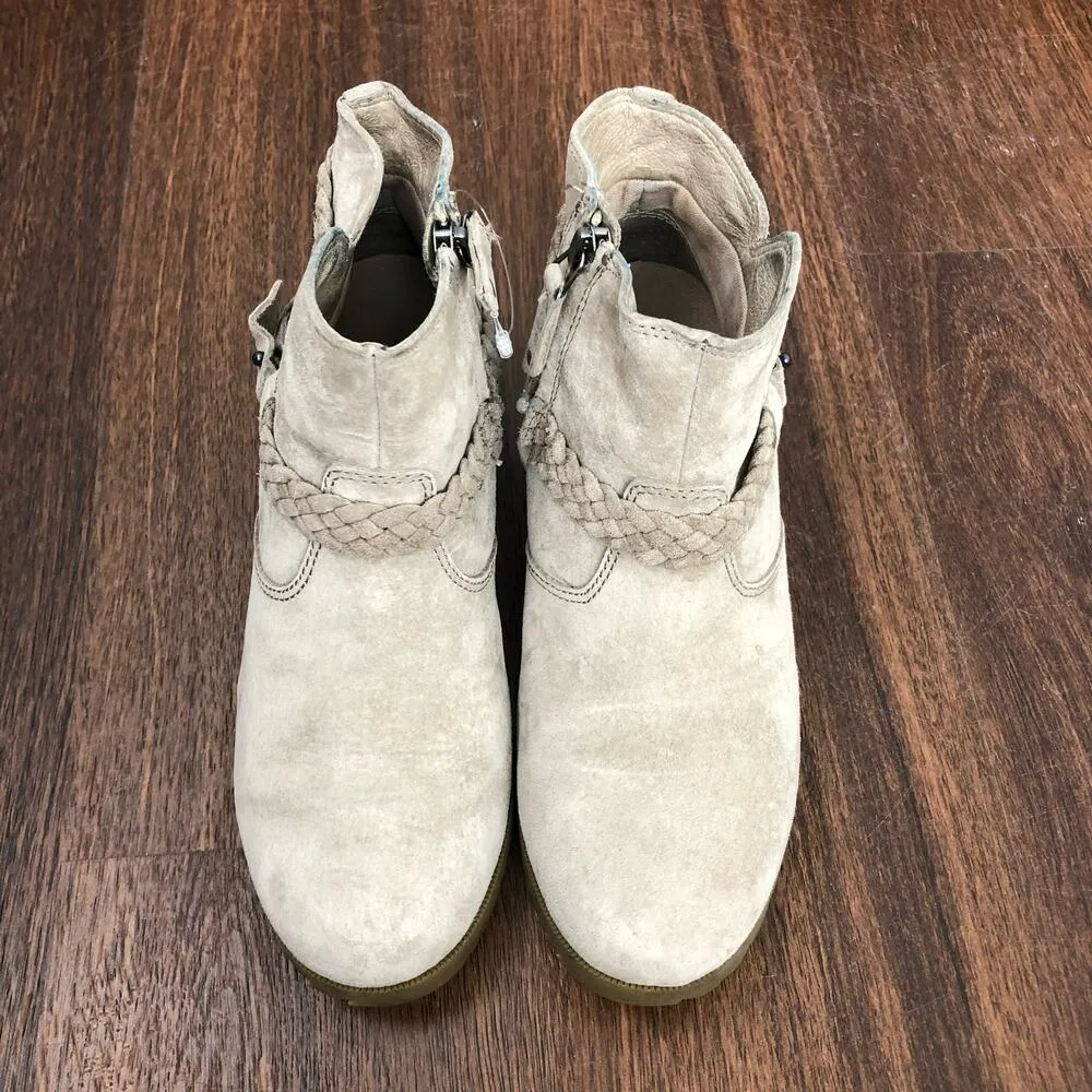 Teva Delavina Taupe Suede Leather Ankle Short Boot Sz 6.5 Braided Details NEW - Image 7