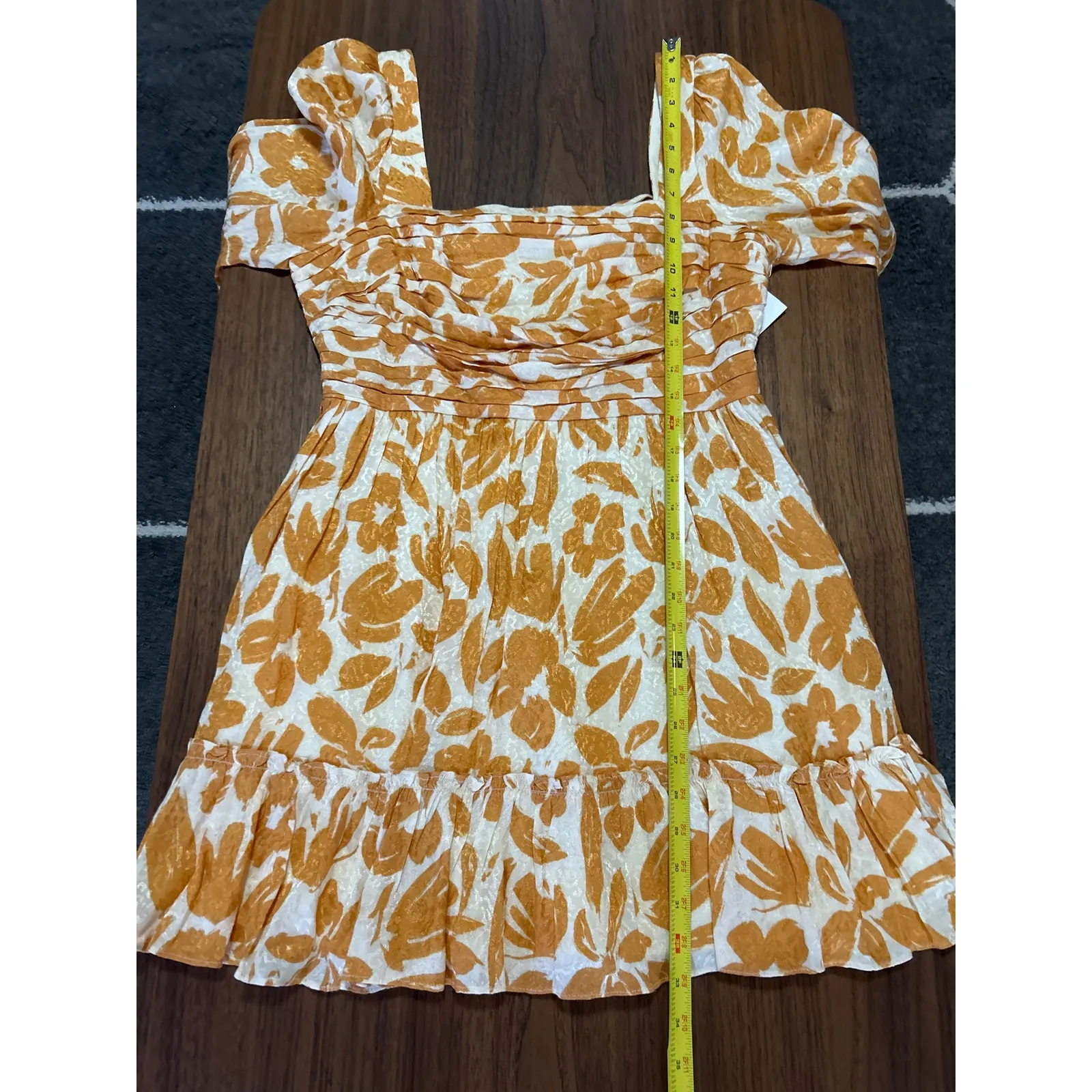 SAYLOR The Fritz Long Sleeve mini dress in White and Orange. Size M. - Image 11