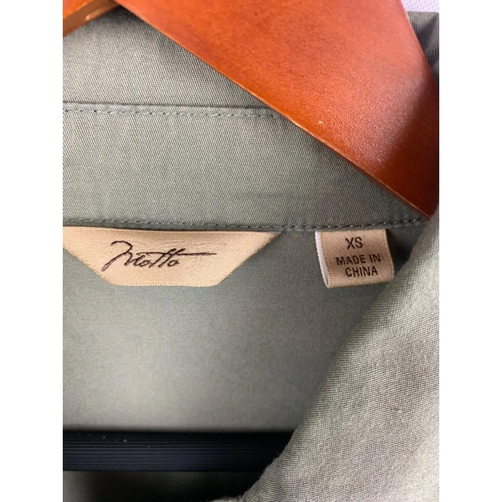 Womens Vintage Motto Olive Green Utility Jacket XS - Image 4