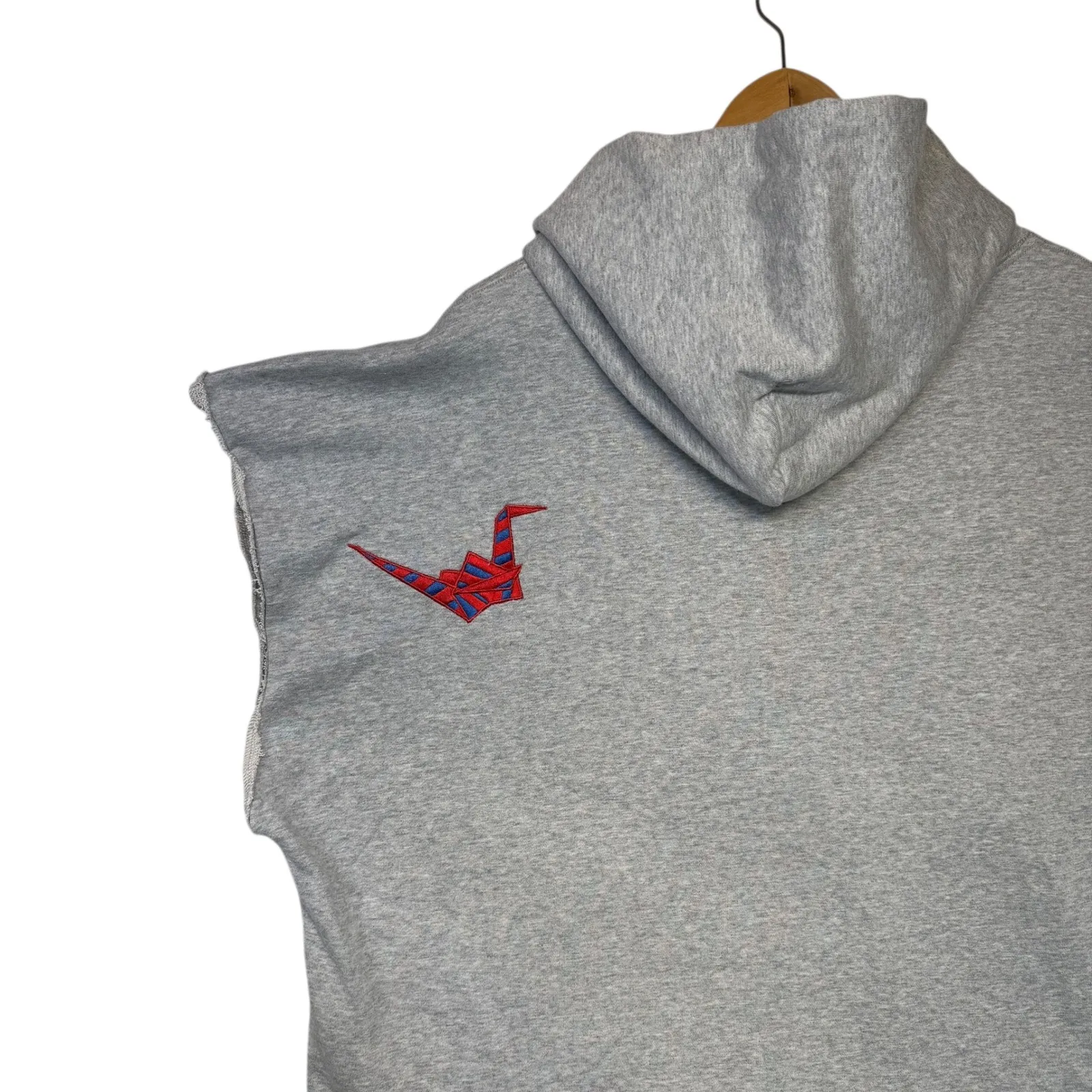 Paper Planes Gray Cotton Hoodie Poncho Oversized Origami Crane Graphic 2XL Size undefined - Image 7