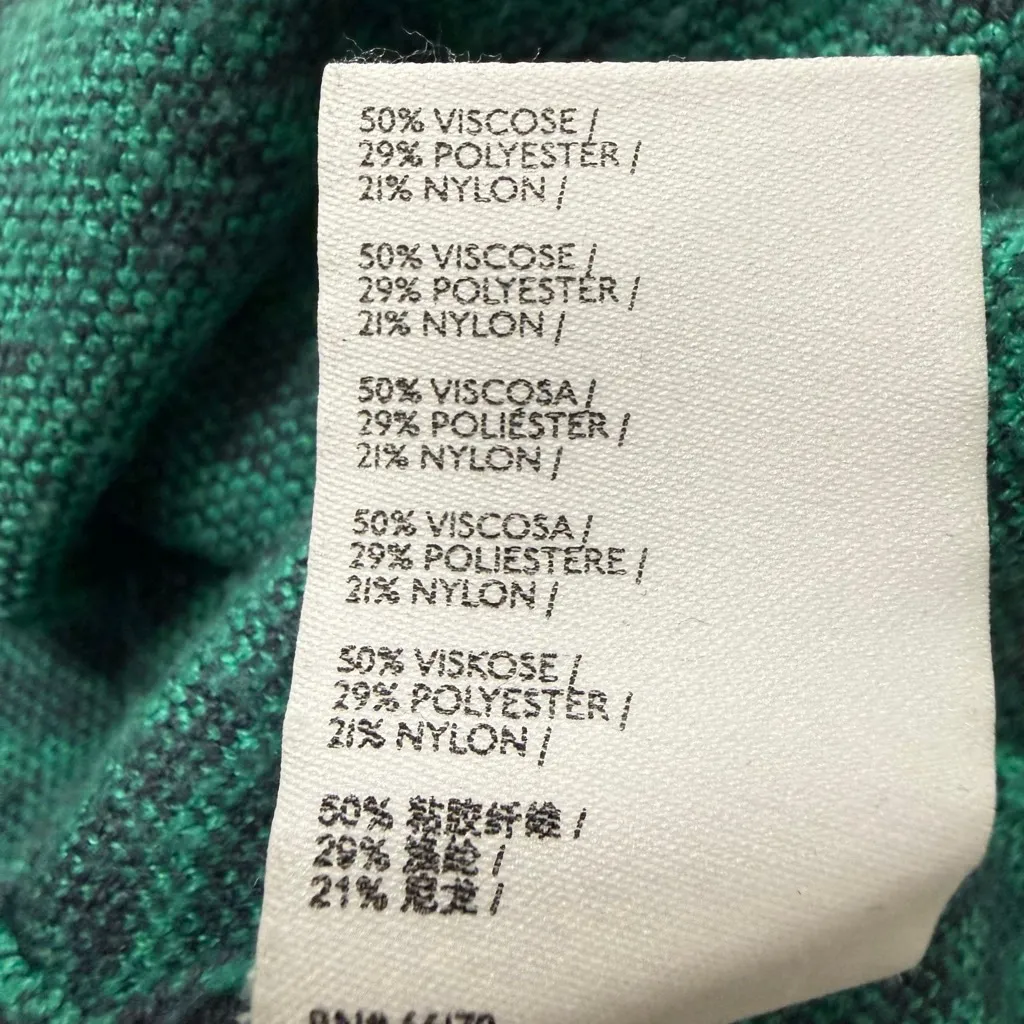 Maeve Anthropologie Floral Knit Mock Neck Sweater Green Black XS - Image 8