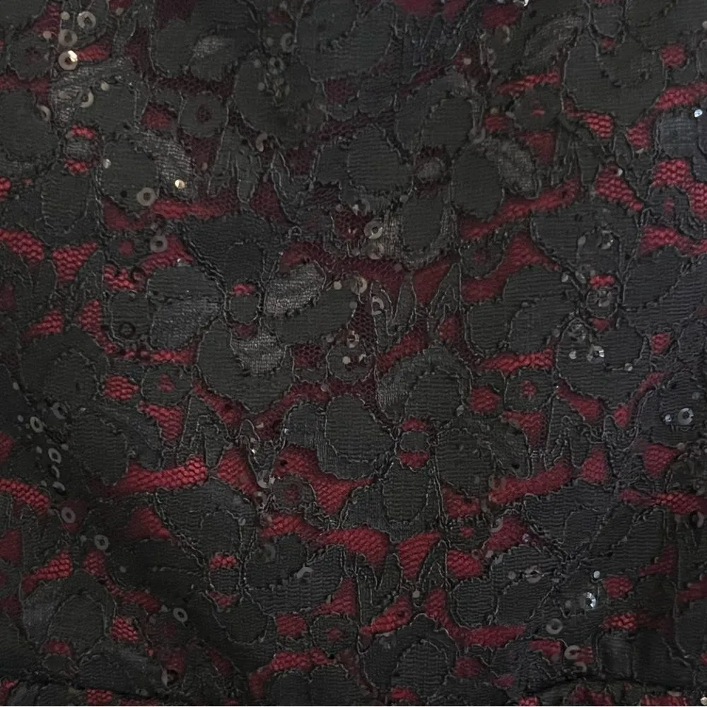 Love Reign Strapless Black Lace Overlay Dress Sz M Sequin Grunge Whimsigoth HOCO - Image 3