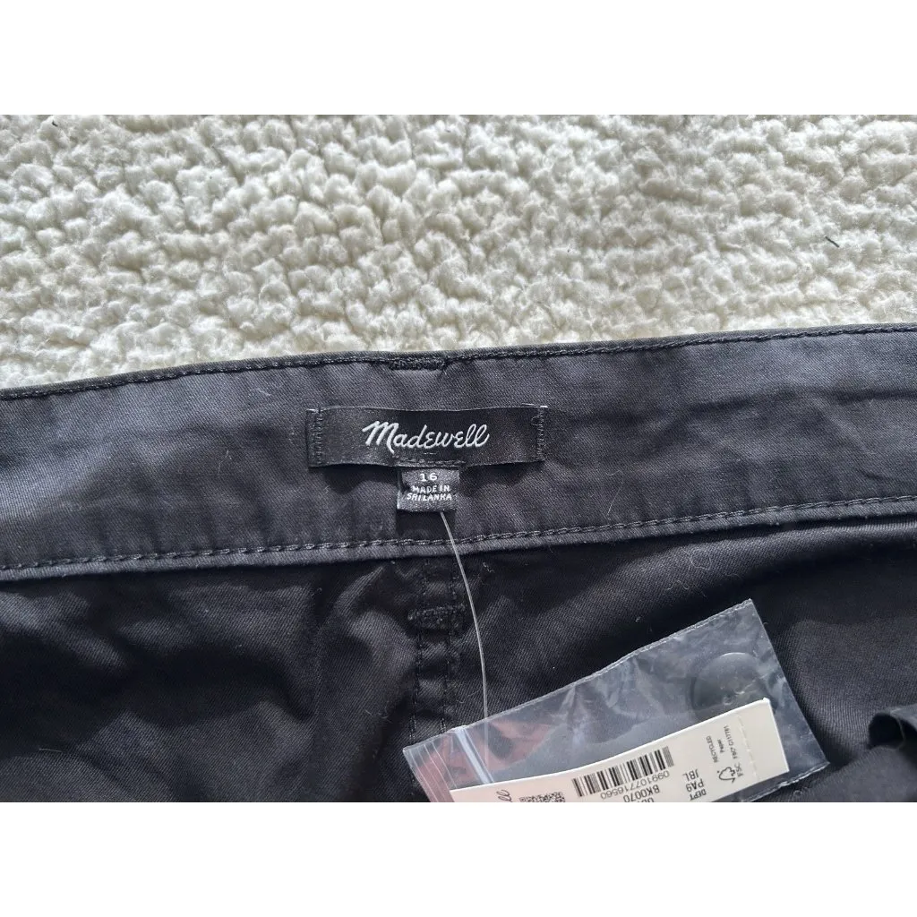 MADEWELL$128 Seamed Barrel-Leg Utility Pant Jet Black Garment-Dyed Twill Size 16 - Image 12