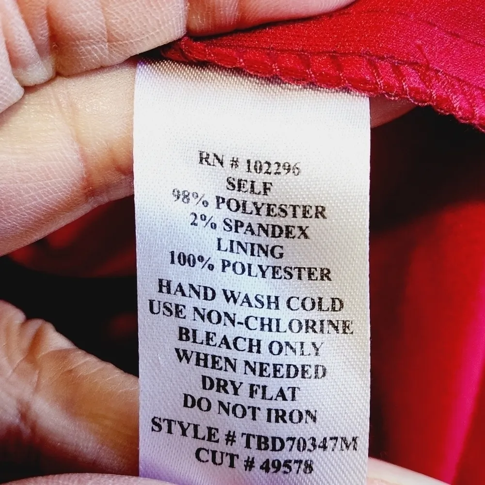 CONNECTED Apperal Red Sheath Lace Cocktail Dress Ruched Waist Sz: 8 - Image 14