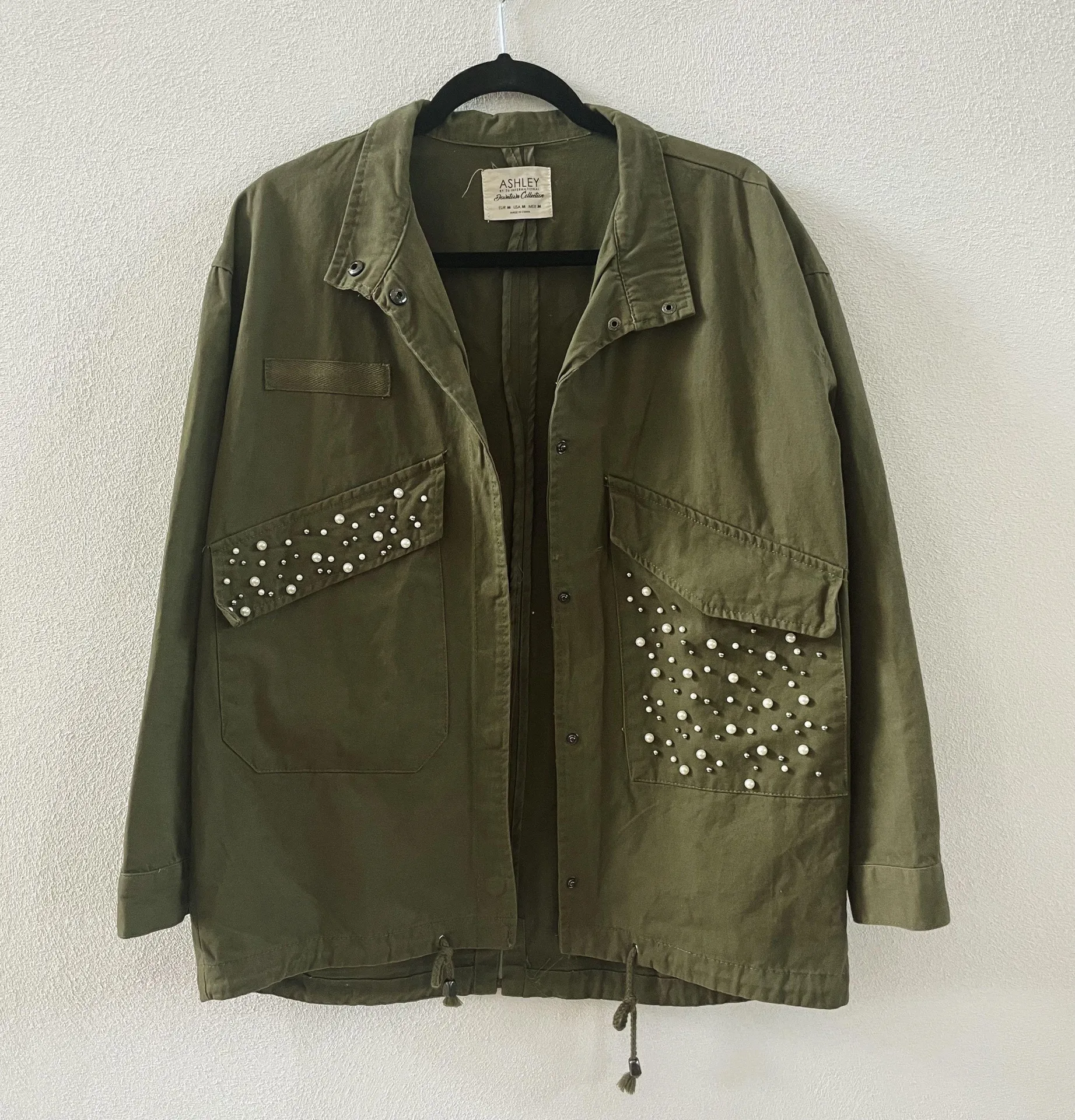 Pearl Embellished Army Jacket - Image 2