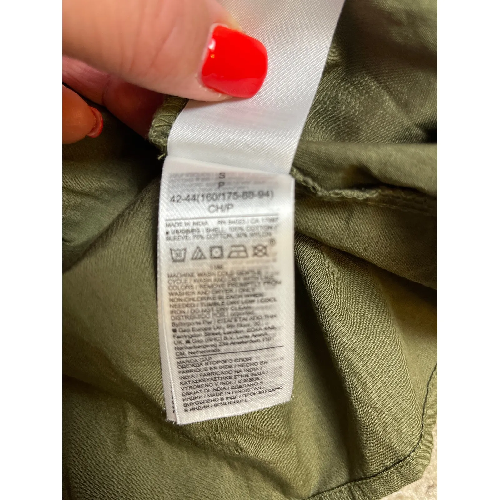 GAP Lace Sleeve Midi Dress in Army Jacket‎ Green Size Small - Image 8