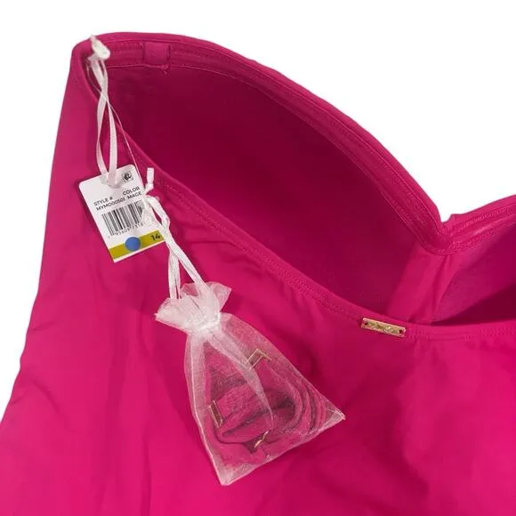 Anne Cole NWT Berry Live In Color Twist Front Shirred One Piece Swimsuit 14‎ - Image 4