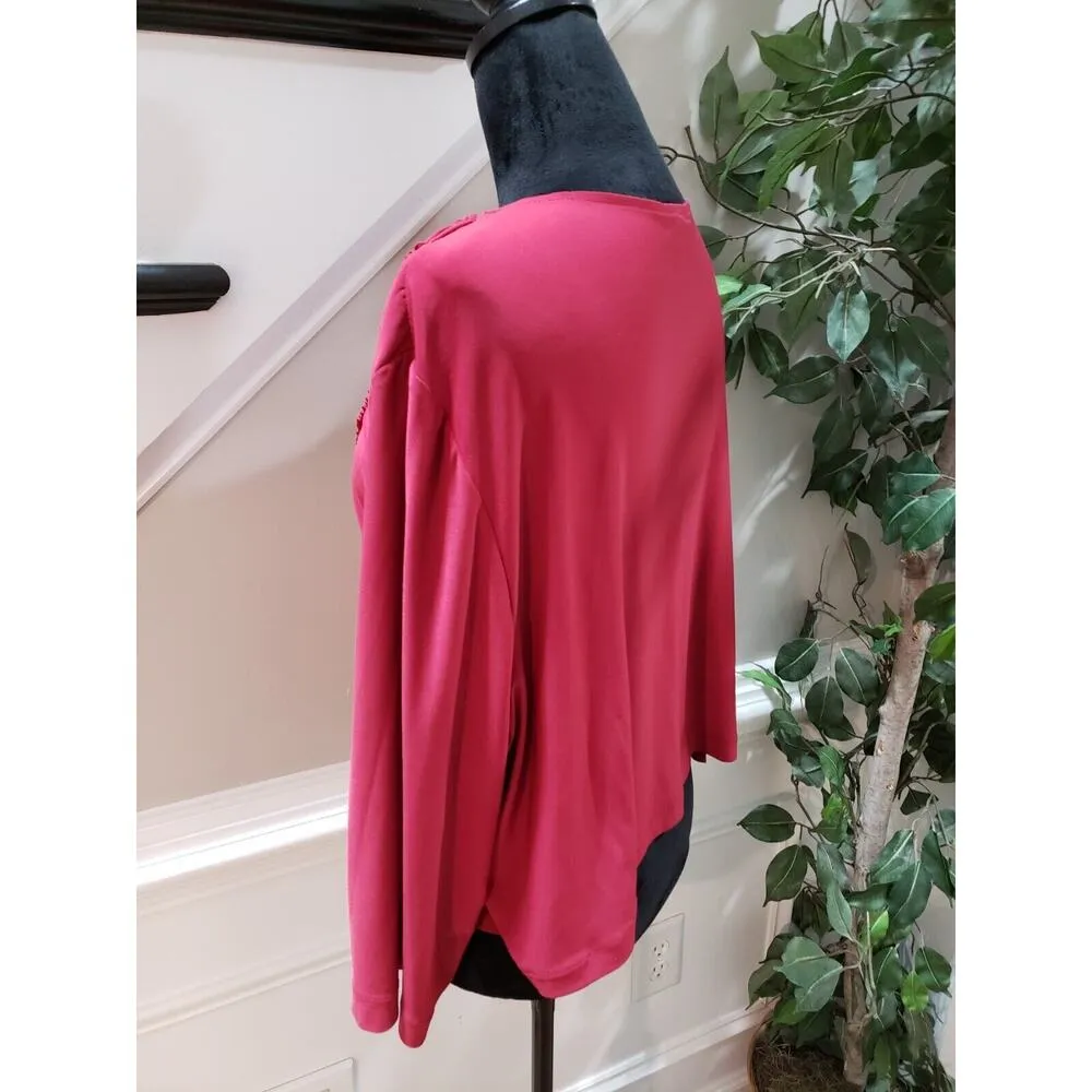 Julian Taylor Women Pink Long Sleeve V Neck Open Front Cardigan Sweater Size 22W - Image 6