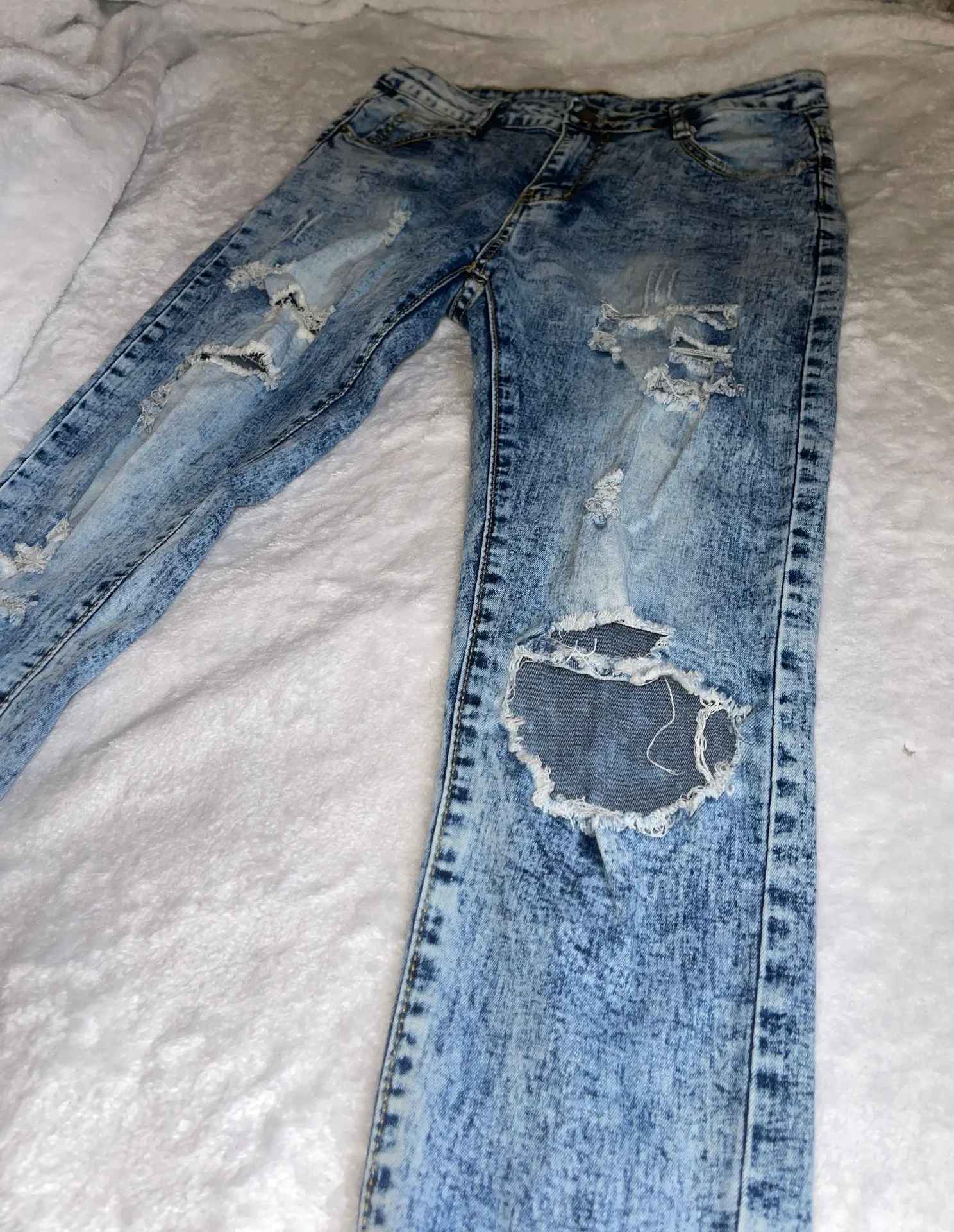 Jeans W Holes Blue Size M - Image 3