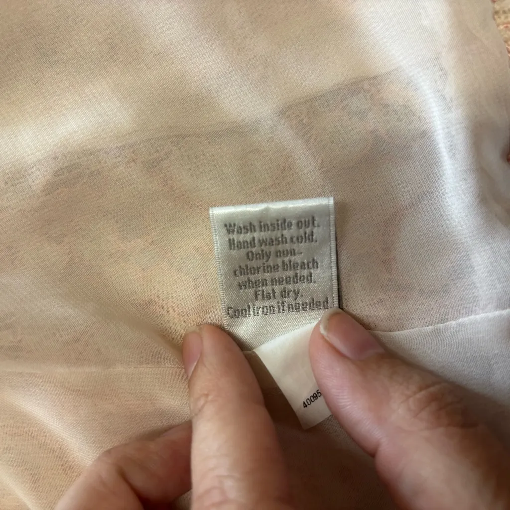 Lauren Conrad LC Light Blush Pink Floral Lace Zip‎ Up Bomber Jacket Lined Size 4 - Image 11