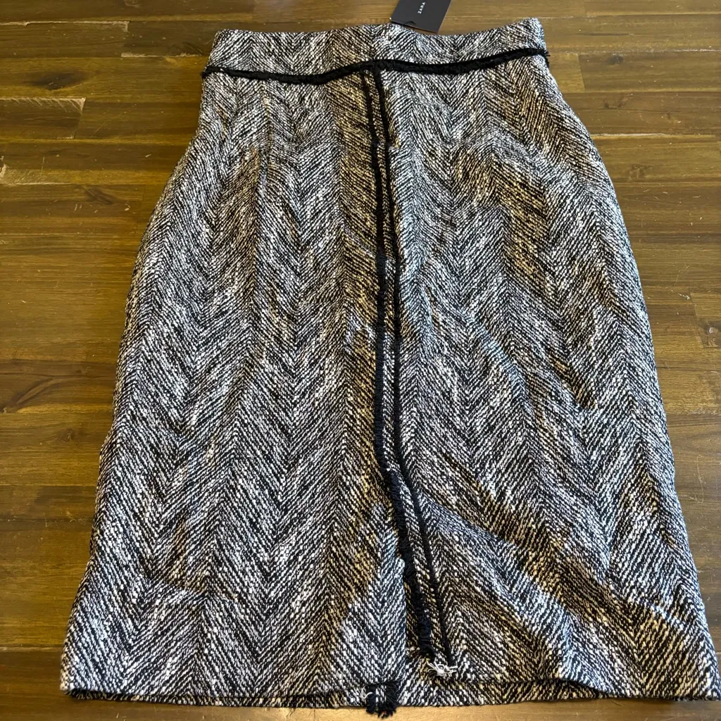 Zara Ausie Blogger Favorite Tweed Pencil Skirt Knee Textured Classy Old Money S - Image 9