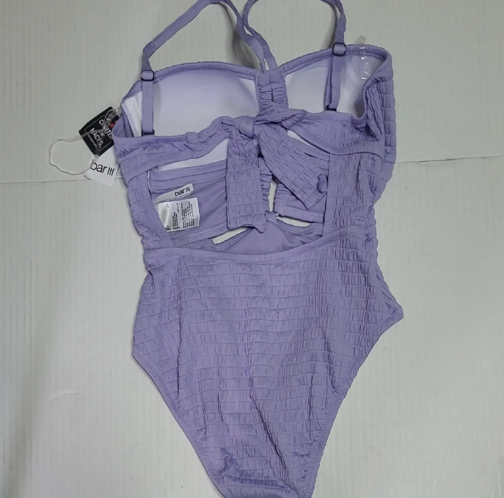 NWT Bar Ill Pucker Up Textured Keyhole Cutout Swimsuit sz M - Image 2