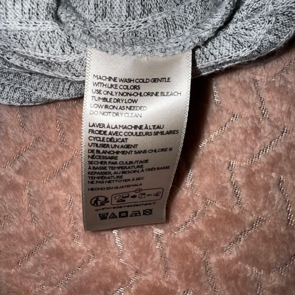 Pilcro Anthropologie Poncho Sweater Oversized Cropped Mockneck Heather Gray EUC - Image 6