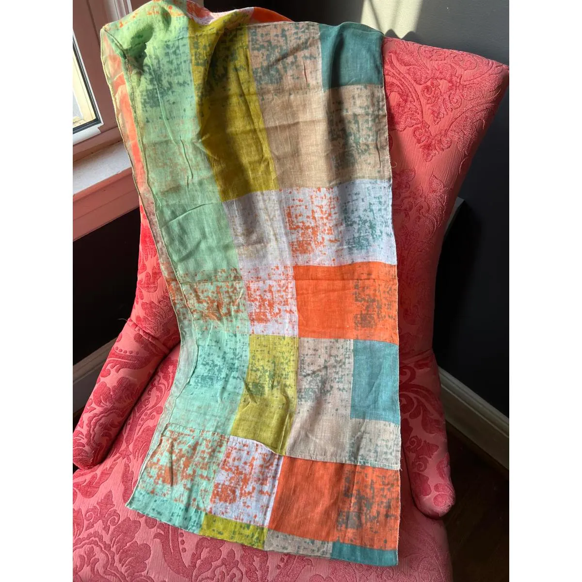 Colorful Boho Patchwork Infinity Scarf - Image 6