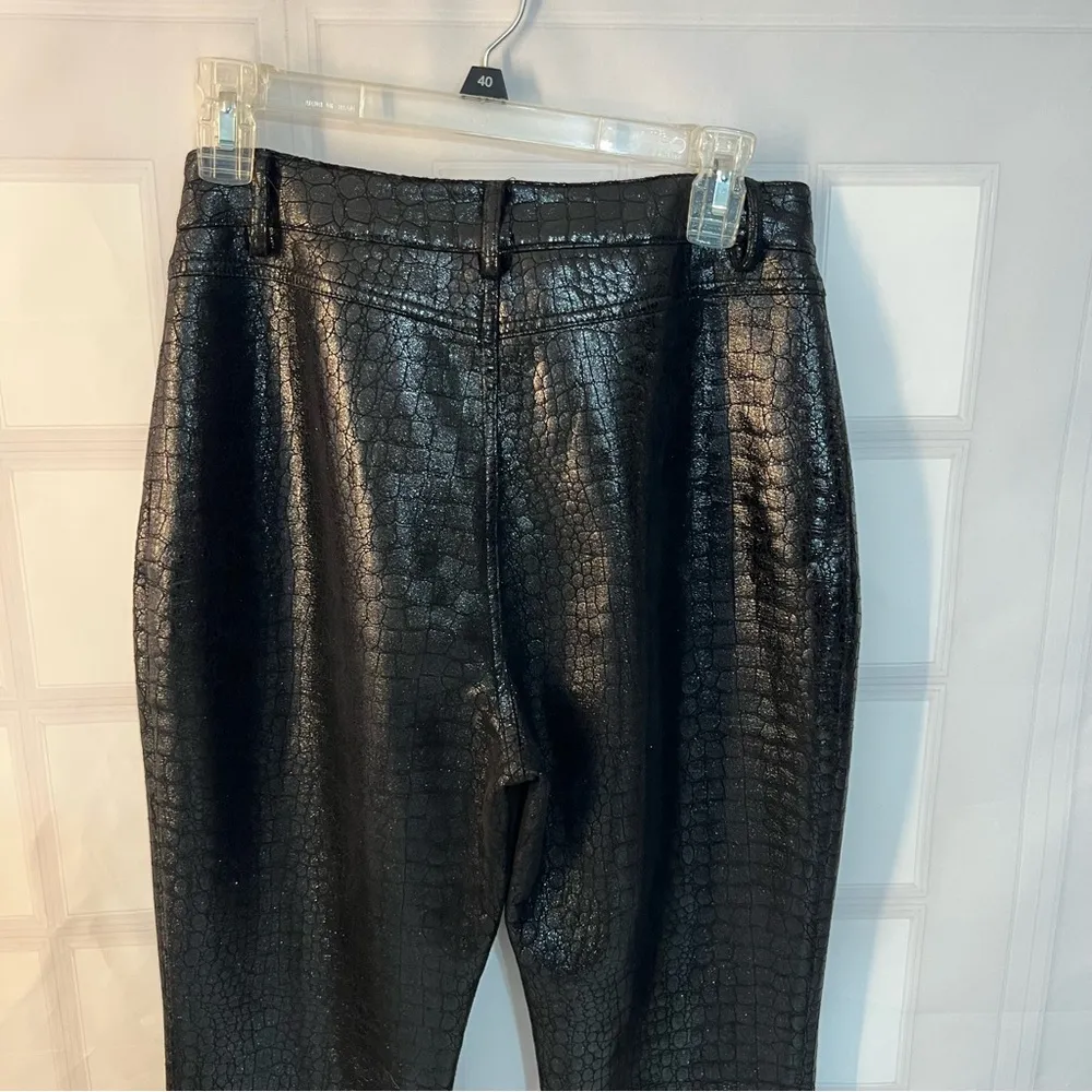 Motel Rocks Black Flared Pants with High Waist and Glossy Finish - Image 9