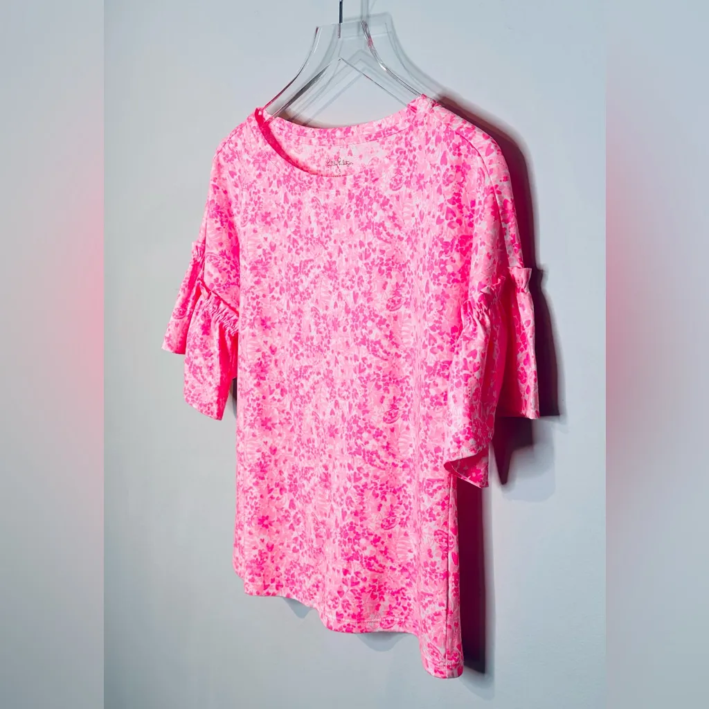 Lilly Pulitzer Ziva White Pink Shandy Invest A Gator Cotton Knit Top Shirt - Image 6