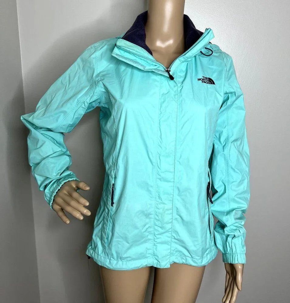 North Face Blue Full Zip Hooded Raincoat Jacket - Image 9