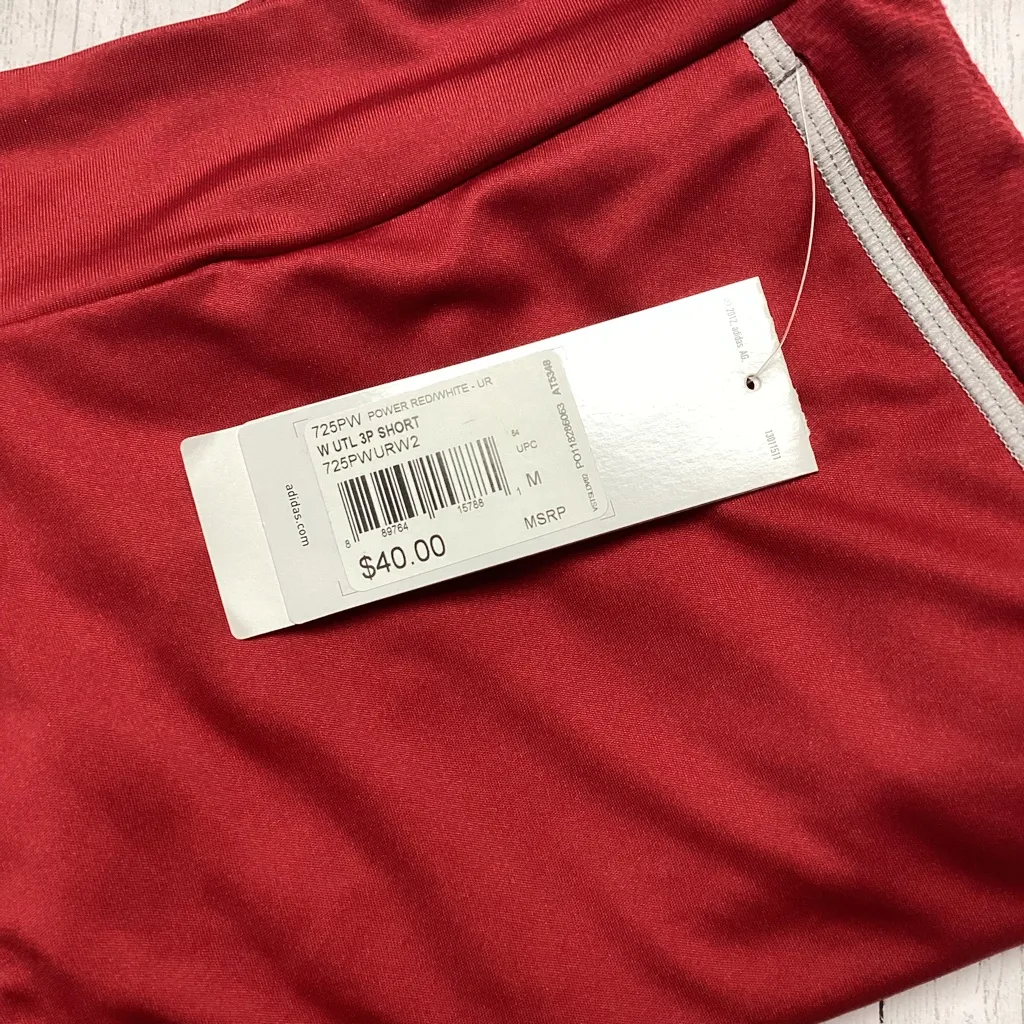 NWT adidas Red White & Grey Shorts Size Medium - Image 8