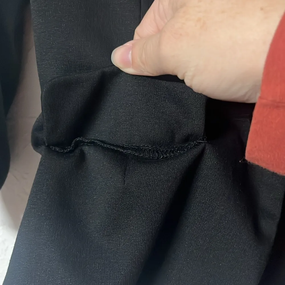 Small black notch blazer one button 3/4 ruched sleeves blazer jacket faux pocket - Image 8