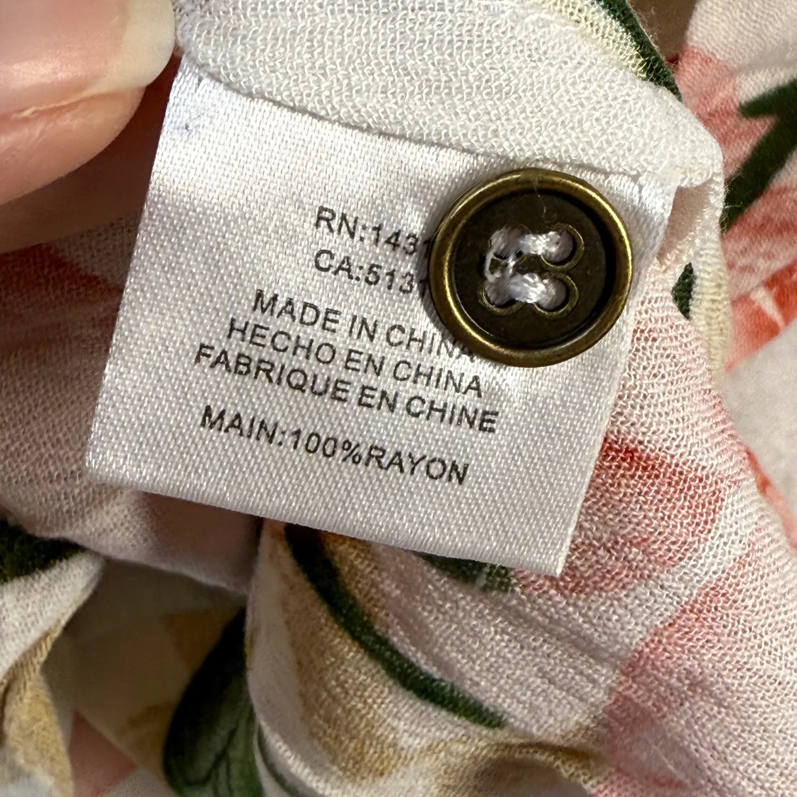 Vacate Anthropologie Floral Button Down Top Blouse Long Sleeve Pink Casual Sz S - Image 8