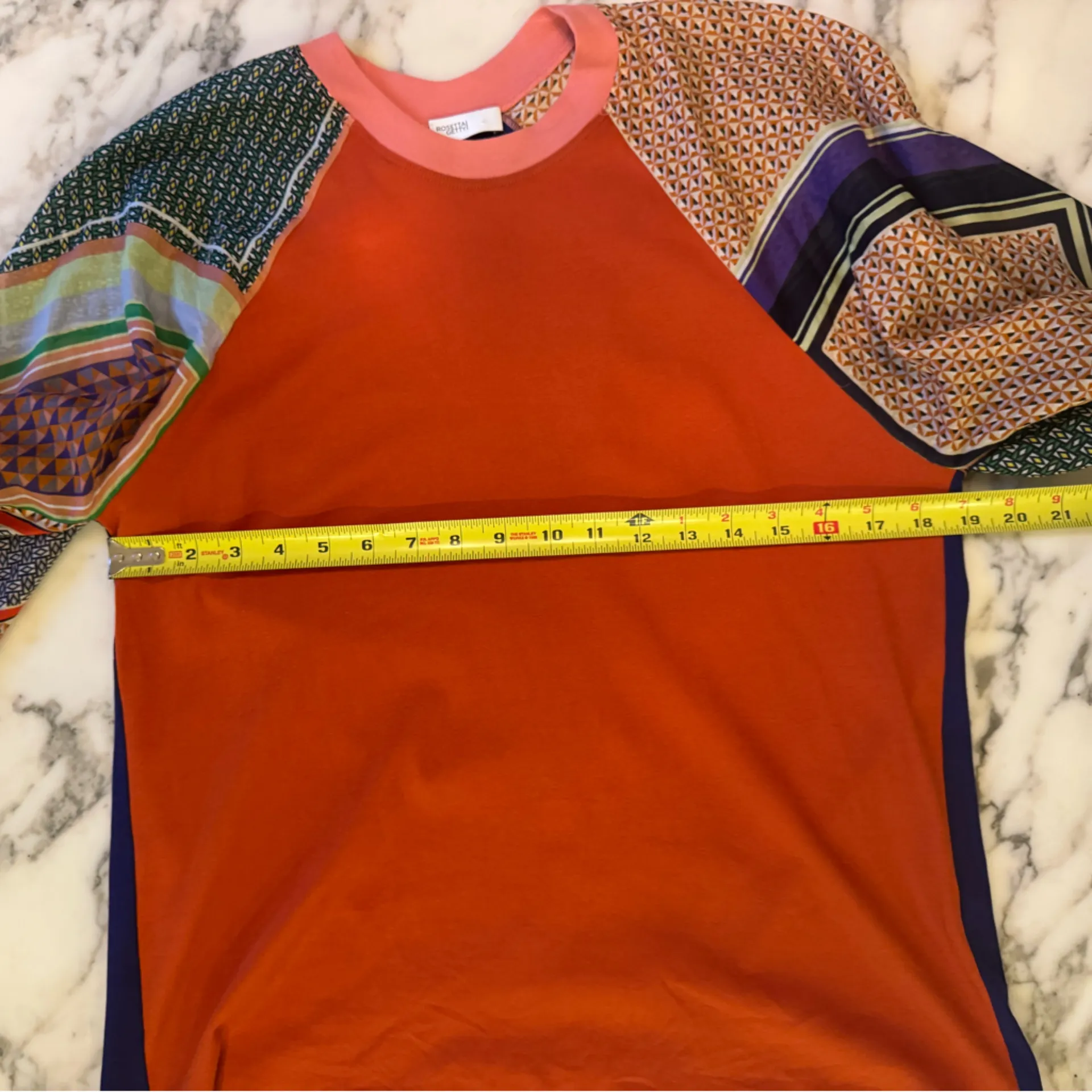 EUC Rosetta Getty Orange and Blue Knit Top Sz M/L No size tag Green Size M - Image 4