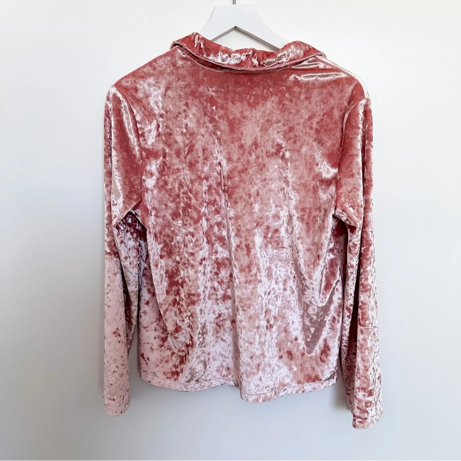 Victoria’s Secret Crushed Velvet Long Sleeve Sleep Top Small - Image 4