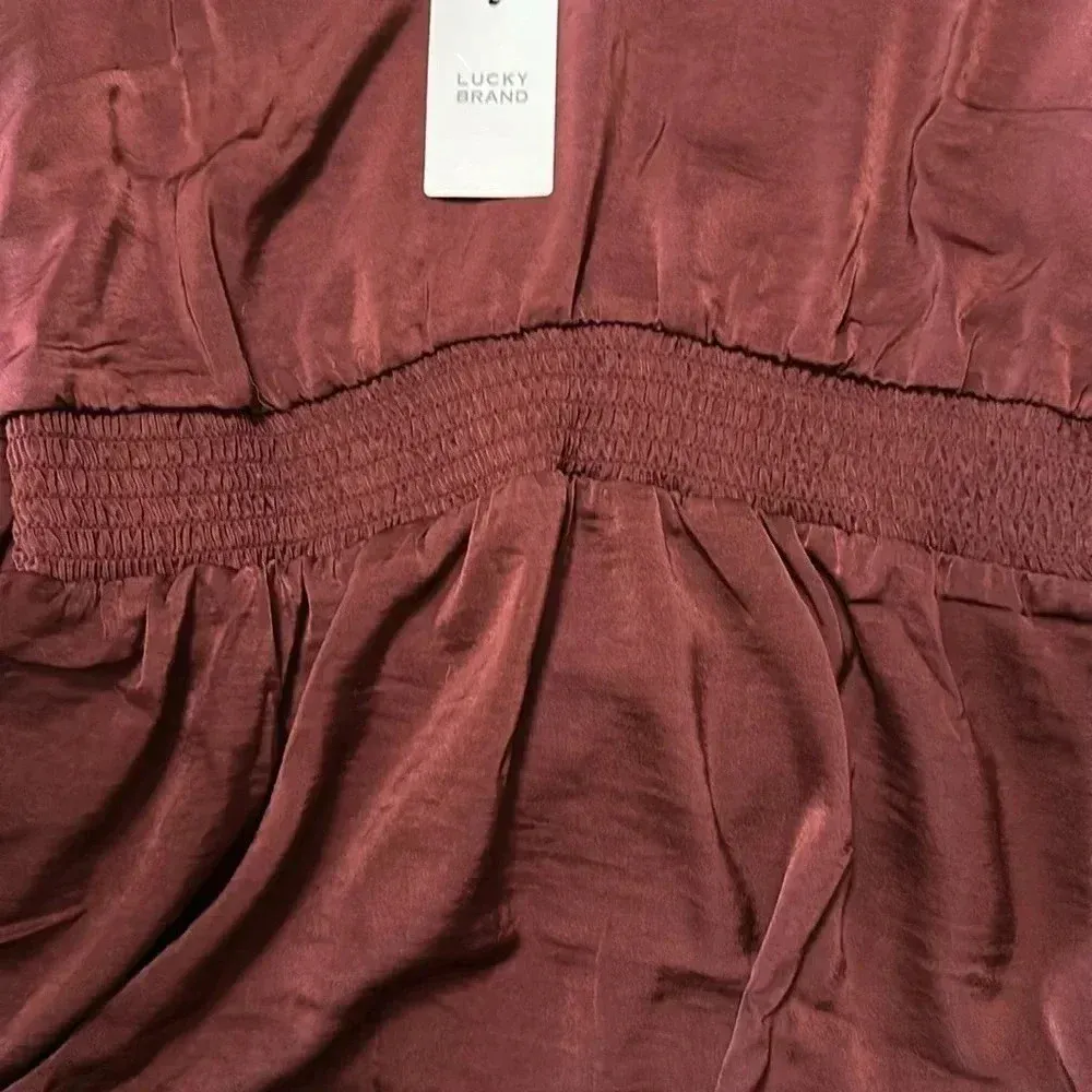 Lucky Brand‎ Burgundy with smoked waist  Women’s Dress - Image 6