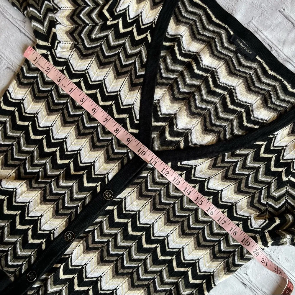 Banana Republic Cardigan Chevron Loose Knit Sweater Med. Maximalist Indie Sleeze - Image 10